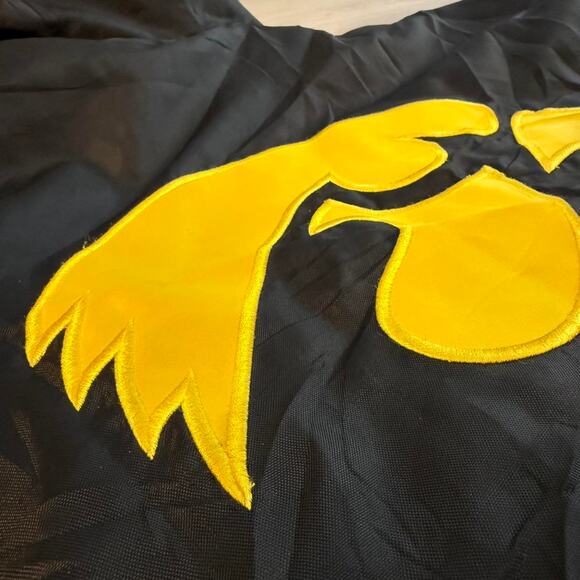 Iowa Hawkeyes Jacket - Large NCAA Football - Black/Yellow Full Zip- Retro Hooded - Picture 7 of 8